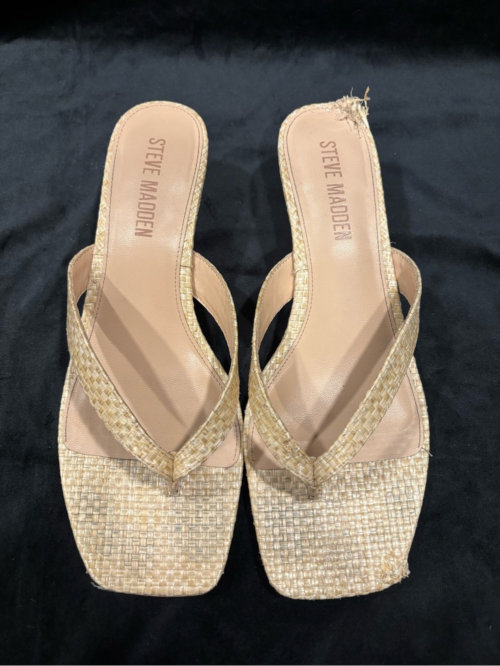 Steve Madden Woven Thong Mules in Beige - Picture 4 of 11